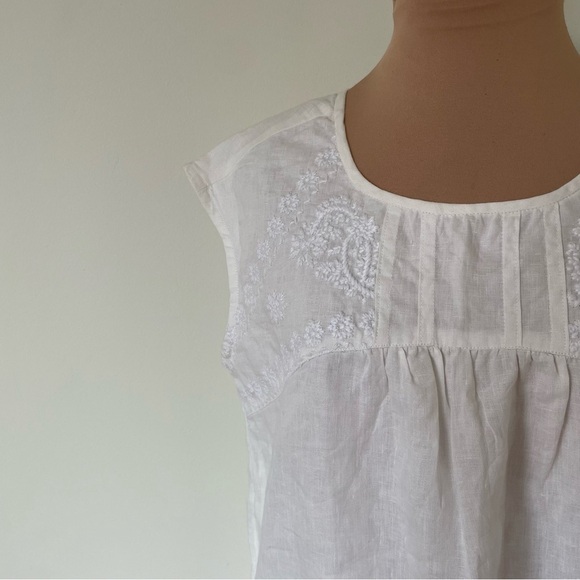Roberta Roller Rabbit White Cotton Embroidered Crewneck Peasant Dress Size S - Picture 5 of 11